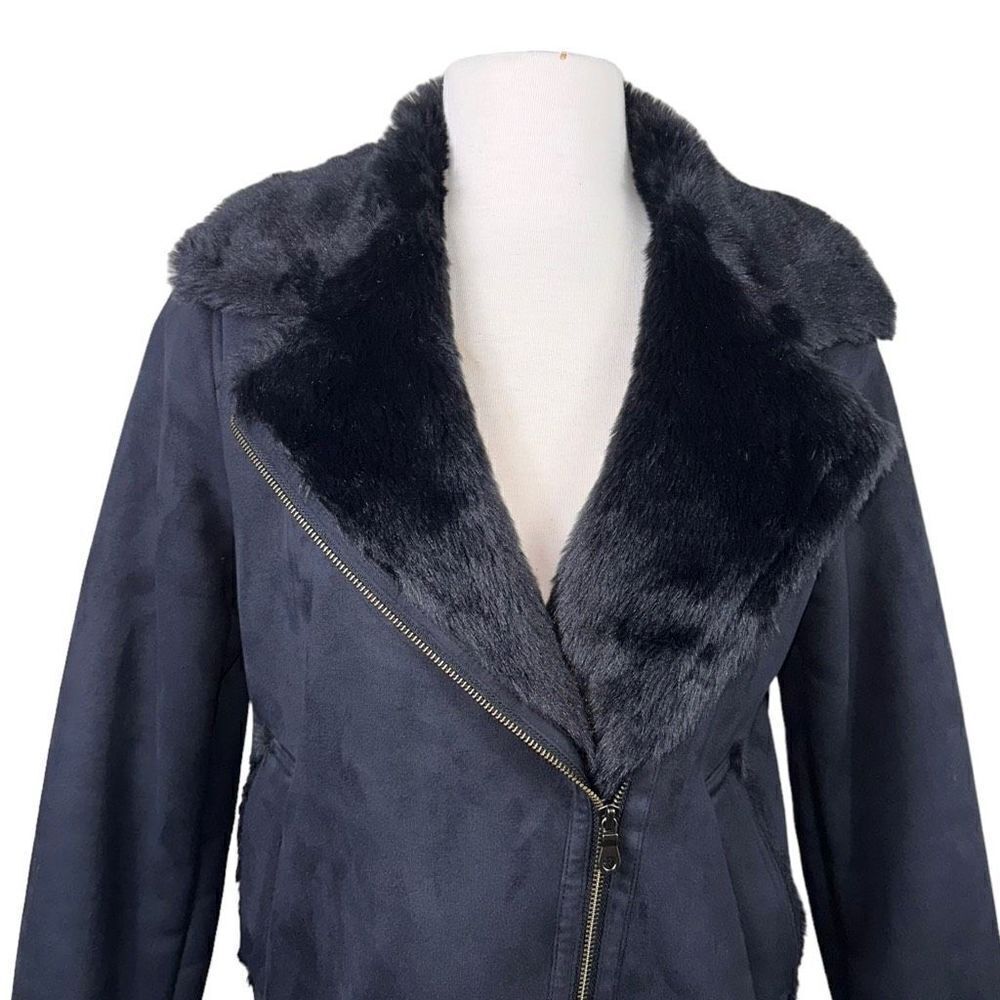 Uniqlo Black Faux Suede and Faux Fur Women’s Jacket in size Small - Picture 4 of 9